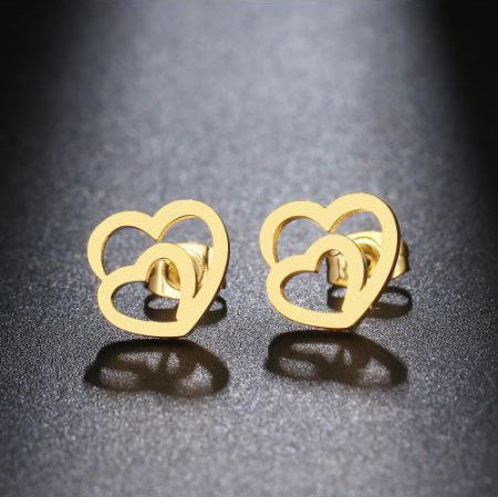 Cute Heart Stud Earrings Women Girls 925 Sterling Silver Jewellery For Women