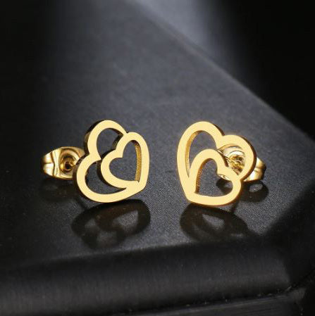 Cute Heart Stud Earrings Women Girls 925 Sterling Silver Jewellery For Women