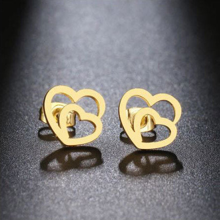 Cute Heart Stud Earrings Women Girls 925 Sterling Silver Jewellery For Women