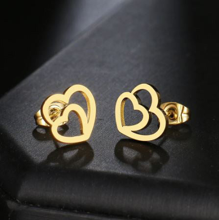 Cute Heart Stud Earrings Women Girls 925 Sterling Silver Jewellery For Women