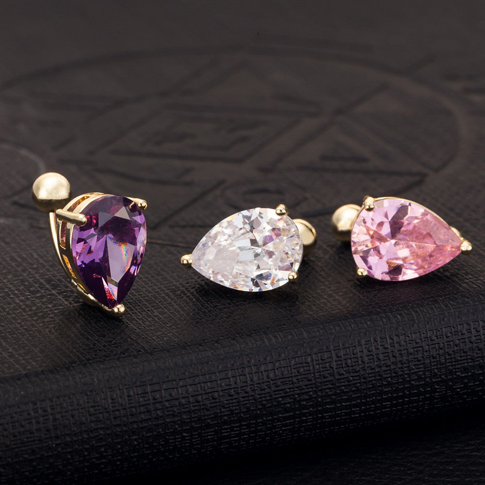 Premium Reverse Crystal Bar Belly Dangle