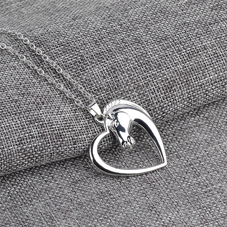 925 Silver Charming Horse Pendant Necklace