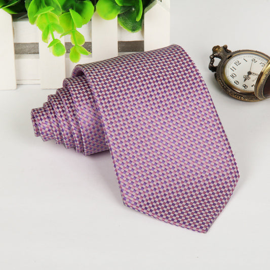 Distinctive Purple Checkerboard Necktie