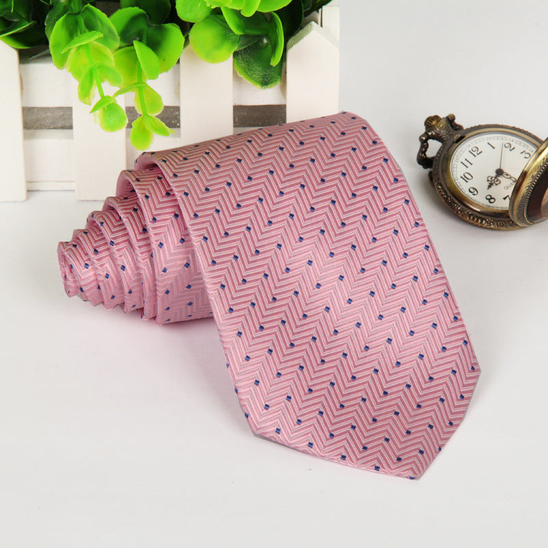 Descent Geometric Pink Necktie
