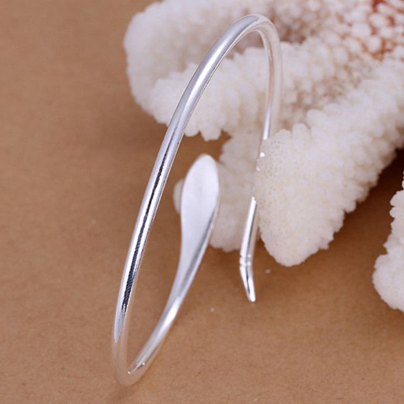 925 Sterling Silver Snake Design Bangle