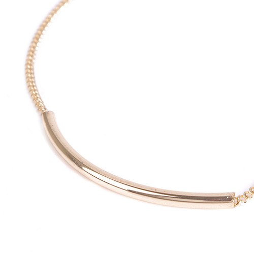 New Women Golden Tone Elbow Pipe Chain Anklet