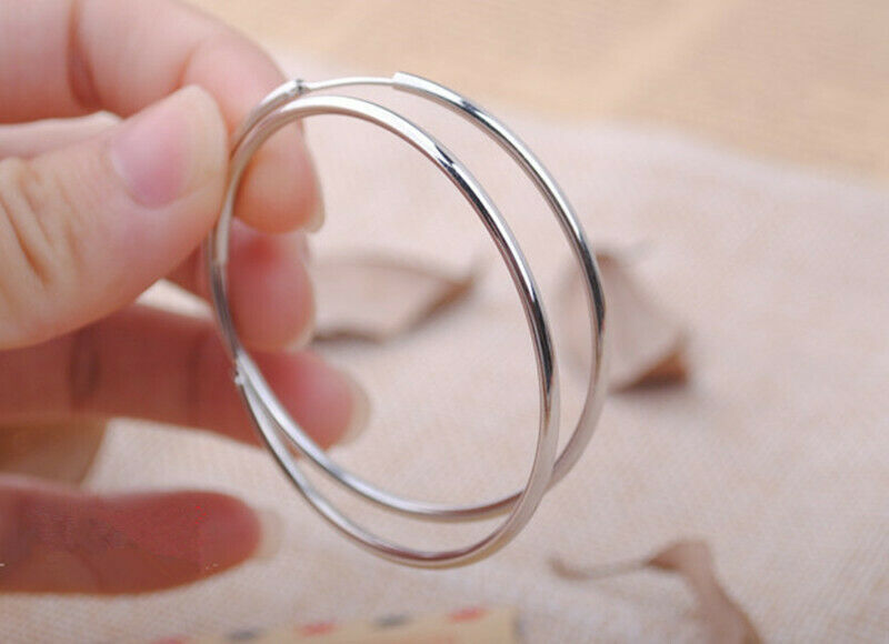 925 Sterling Silver Plated 18K Yellow/Rose Gold Endless  round hoop Earrings