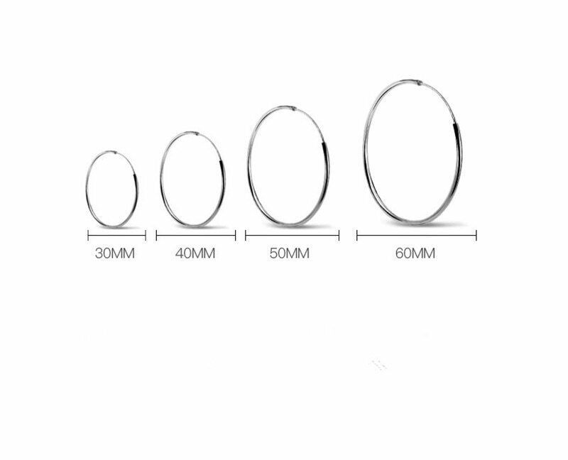 925 Sterling Silver Plated 18K Yellow/Rose Gold Endless  round hoop Earrings