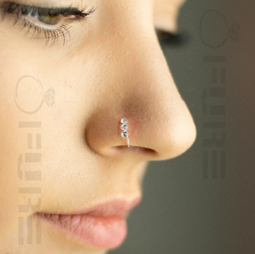 925 Sterling Silver Triple Crystal Septum Ring Helix Earrings Cuffs Cartilage Earring Hoop Conch Body Piercing