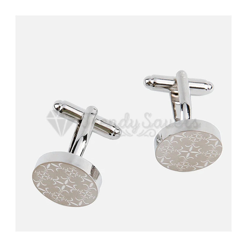 Stainless Steel Mens Round Silver Celtic Pattern Cuff Links Engraved Cufflinks