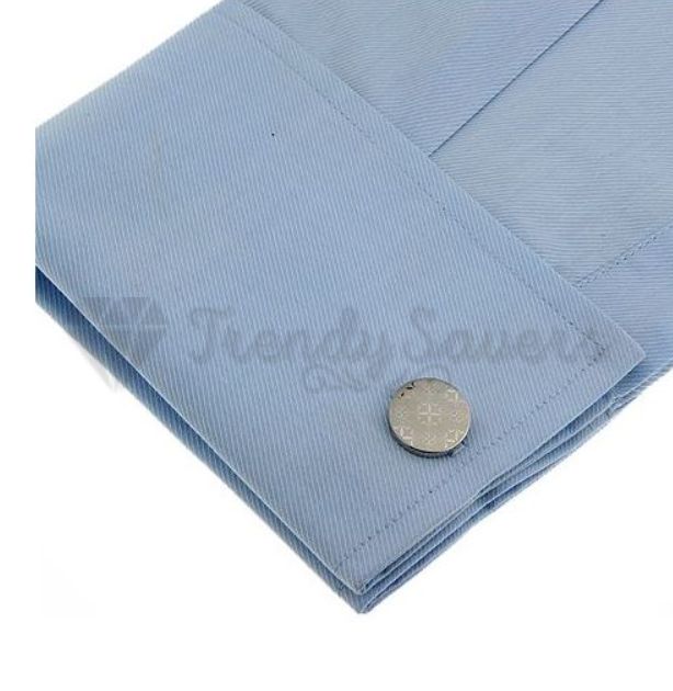 Stainless Steel Mens Round Silver Celtic Pattern Cuff Links Engraved Cufflinks