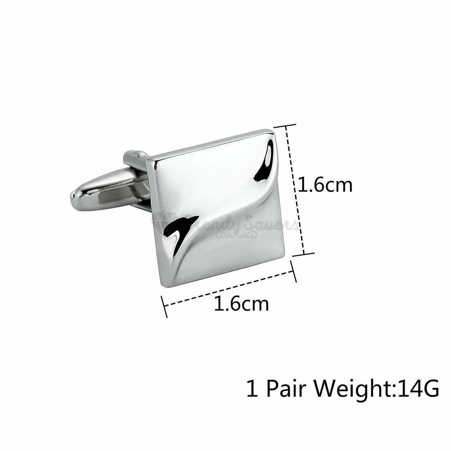 Silver Plated Square Shape Cuff Link Cufflink Shirt Wedding Suit Mens Accessory