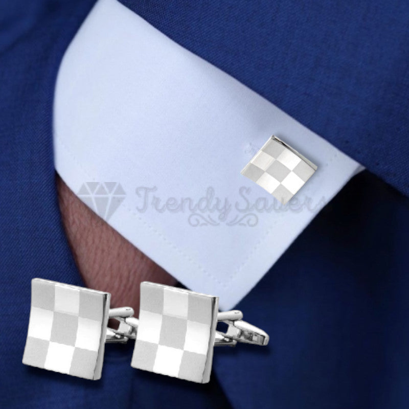 Wedding Cufflinks Silver Gift Groom Groomsman Best Man Stainless Steel Cuff Link