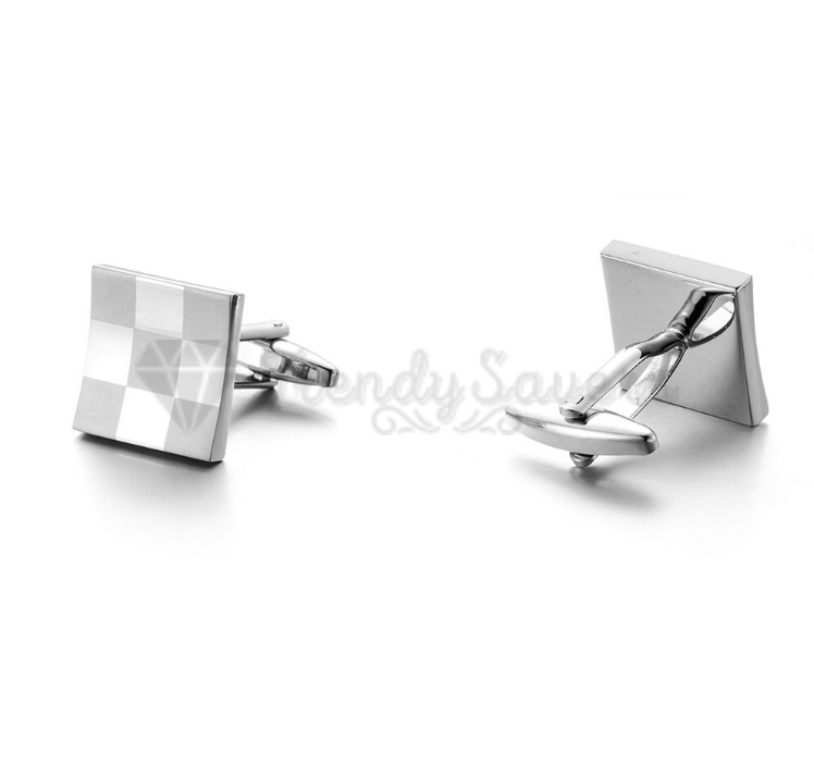 Wedding Cufflinks Silver Gift Groom Groomsman Best Man Stainless Steel Cuff Link