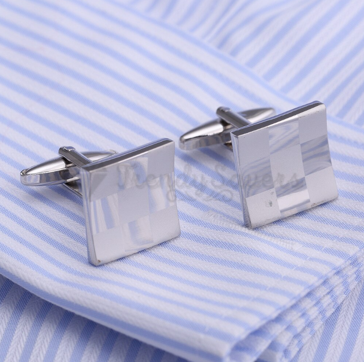 Wedding Cufflinks Silver Gift Groom Groomsman Best Man Stainless Steel Cuff Link