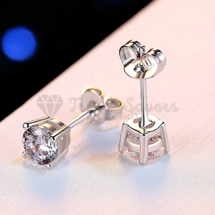 4MM Tiny Stud Earrings Piercing Silver Butterfly Screw Cartilage Sleeper Studs