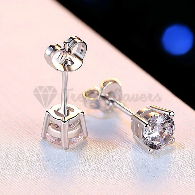 4MM Tiny Stud Earrings Piercing Silver Butterfly Screw Cartilage Sleeper Studs