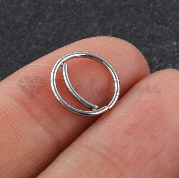 Surgical Steel Nose Ring Septum Double Stack Silver Ear Helix Tragus Ring Hoop