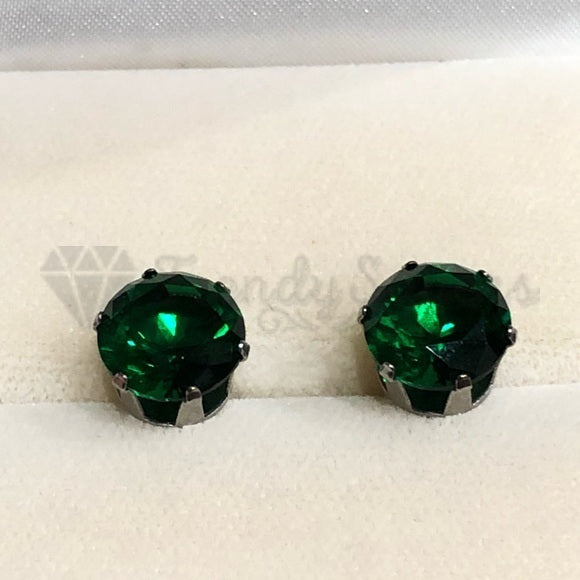 5MM Womens Ear Stud Green Cubic Zirconia Cartilage Helix Surgical Steel Earrings
