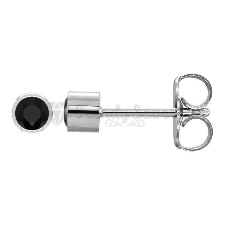 5MM Hypoallergenic Surgical Steel Bezel Set Ear Piercing Stud Earrings Jewellery