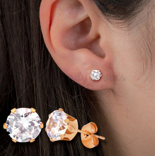 5MM Small Women Men Kids Surgical Steel Rose Gold Helix Cartilage Stud Earrings