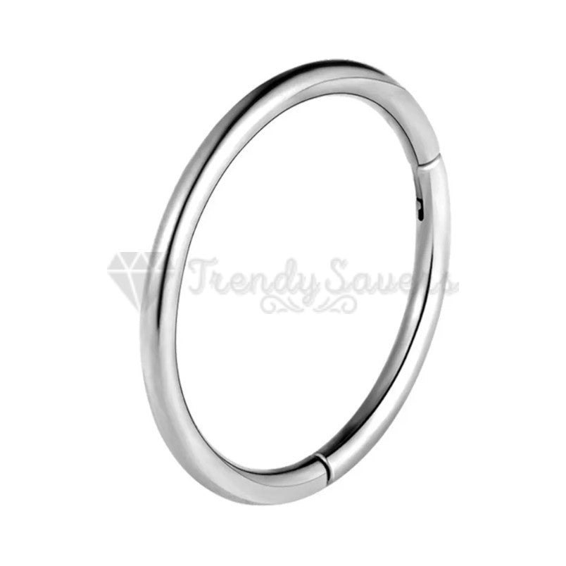 1pc Silver Hoop Ring Septum Clicker Nose Cartilage Helix Body Piercing 8MM Wide