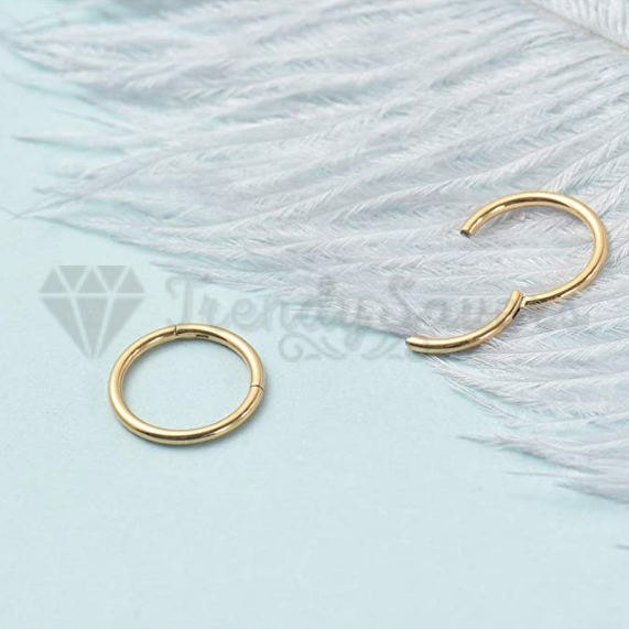 1x Cartilage Helix Tragus Nose Hoop Body Piercing Septum Ring Gold Jewelry 12MM