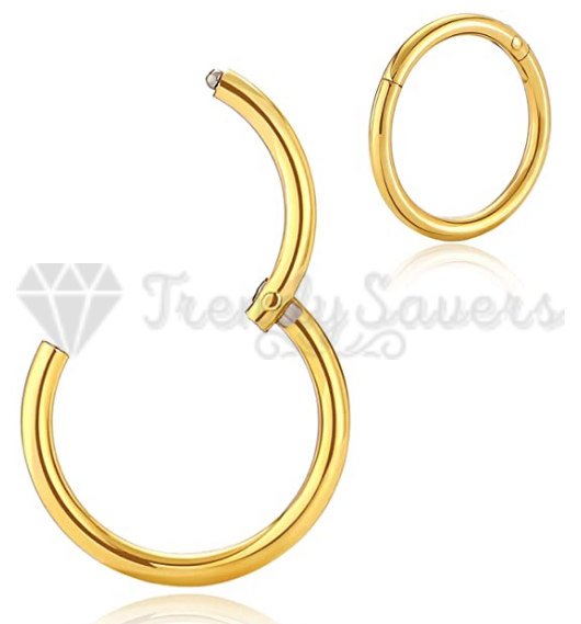 1x Cartilage Helix Tragus Nose Hoop Body Piercing Septum Ring Gold Jewelry 12MM