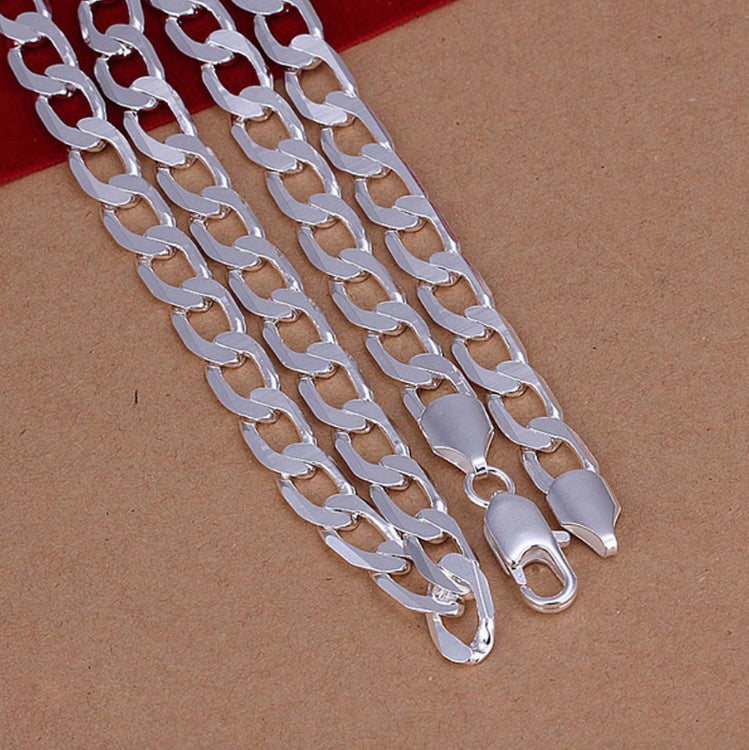 28inch Long Men Wide Cuban Hypoallergenic  925 Sterling Silver Plt Necklace 6MM