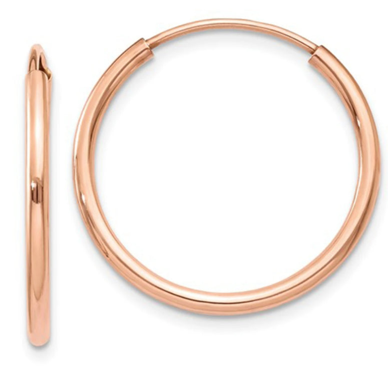 25MM Medium Thick 18K Rose Gold Plated Cartilage Fine Post Loop Hoop Earrings