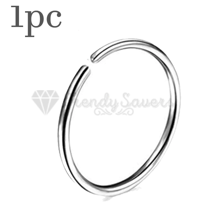 1pc Surgical Steel Bendable Seamless Nose Hoop Ring Septum Ear Lip Piercing 8MM