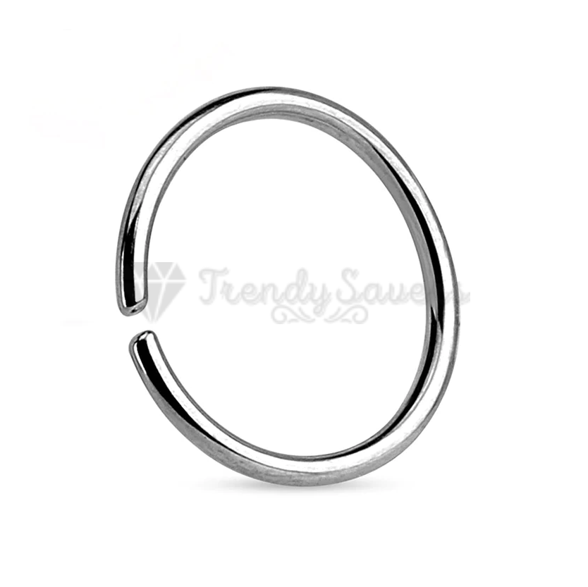 10MM Silver Surgical Steel Nose Ring Helix Cartilage Tragus Piercing Hoop Septum