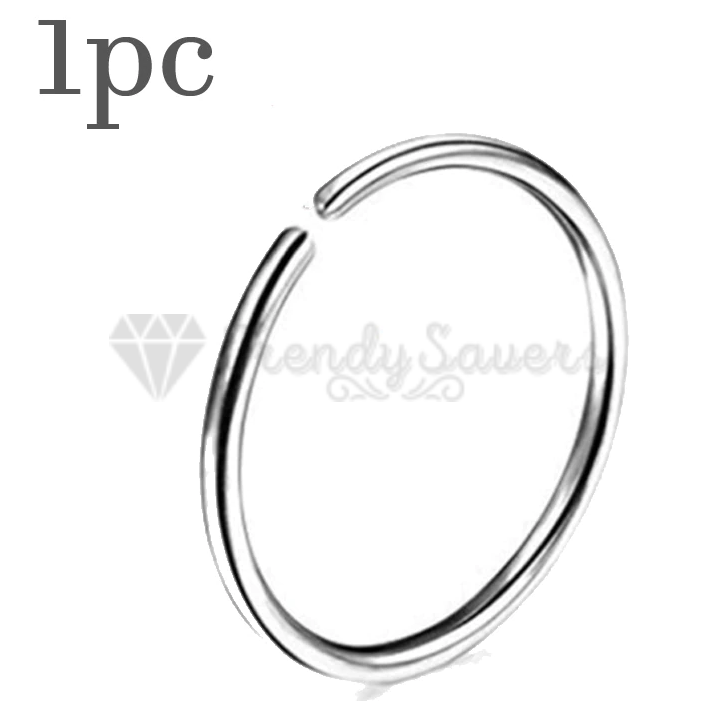 10MM Silver Surgical Steel Nose Ring Helix Cartilage Tragus Piercing Hoop Septum