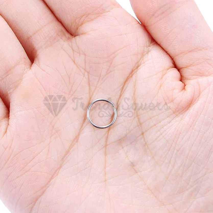 10MM Silver Surgical Steel Nose Ring Helix Cartilage Tragus Piercing Hoop Septum