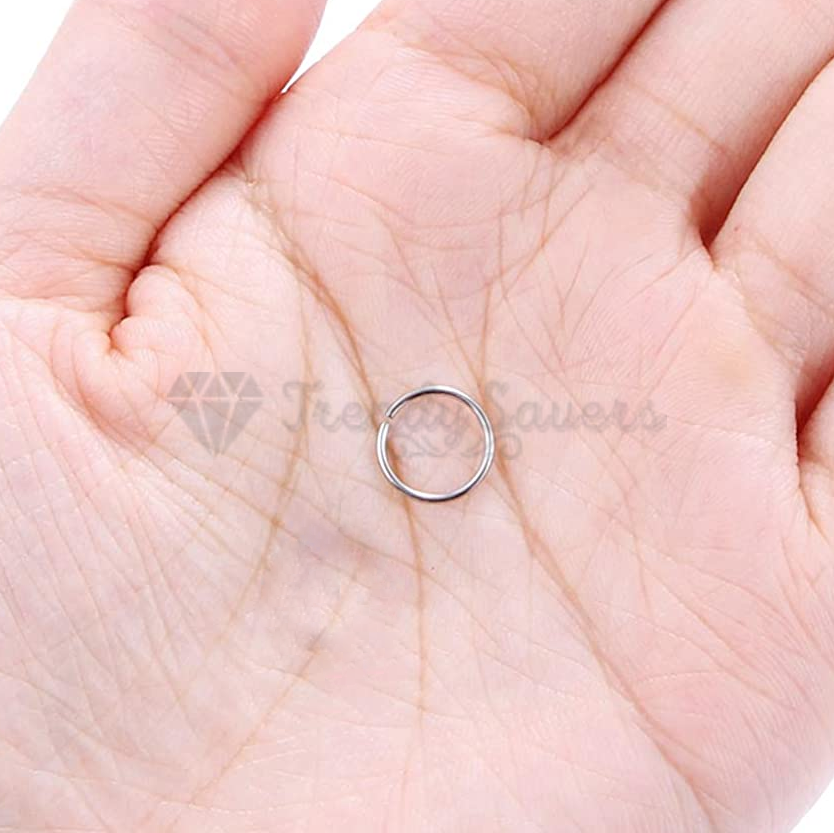 10MM Silver Surgical Steel Nose Ring Helix Cartilage Tragus Piercing Hoop Septum