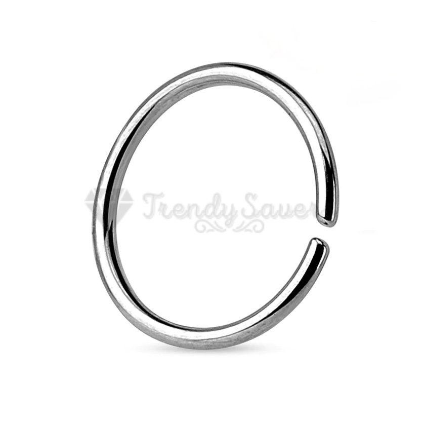 10MM Silver Surgical Steel Nose Ring Helix Cartilage Tragus Piercing Hoop Septum