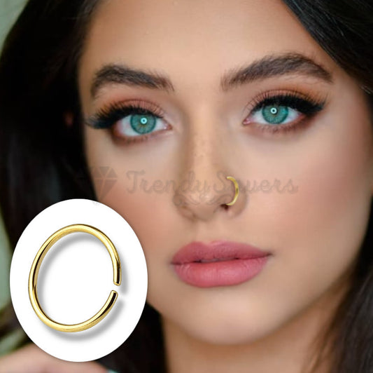 6MM Lip Ear Septum Ring Gold Surgical Steel Nose Rings Hoop For Women Men 1pc