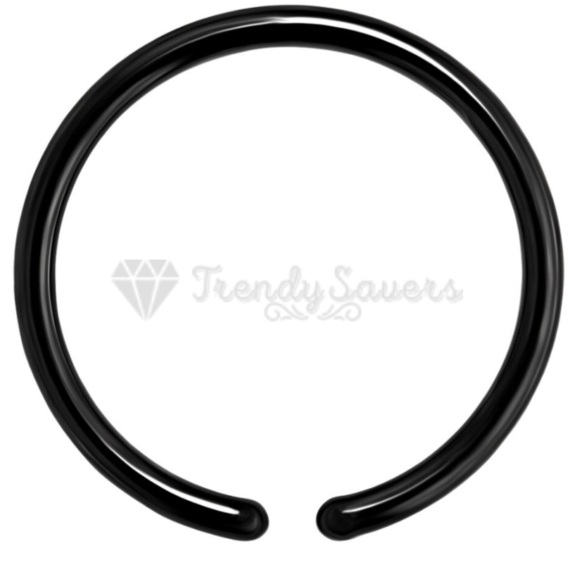 10MM Nose Ring Piercing Stud Septum Hoop Tragus Cartilage Helix Black Clip On