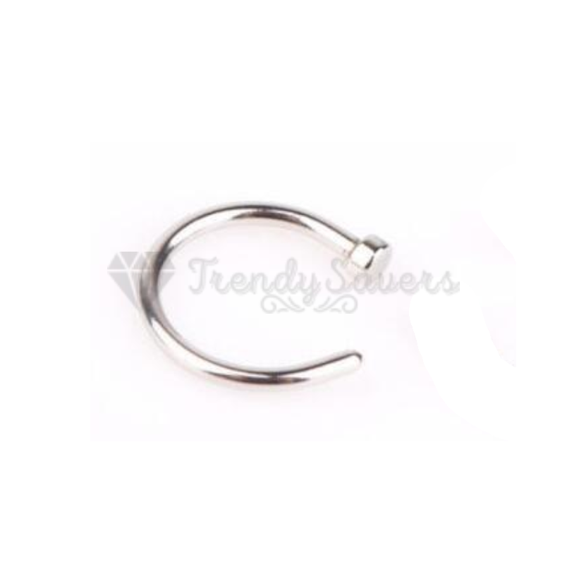 10MM Nose Ring Cartilage Helix Lip Ear Hoop Bone End Piercing Surgical Steel 1pc