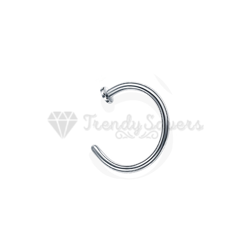 10MM Nose Ring Cartilage Helix Lip Ear Hoop Bone End Piercing Surgical Steel 1pc