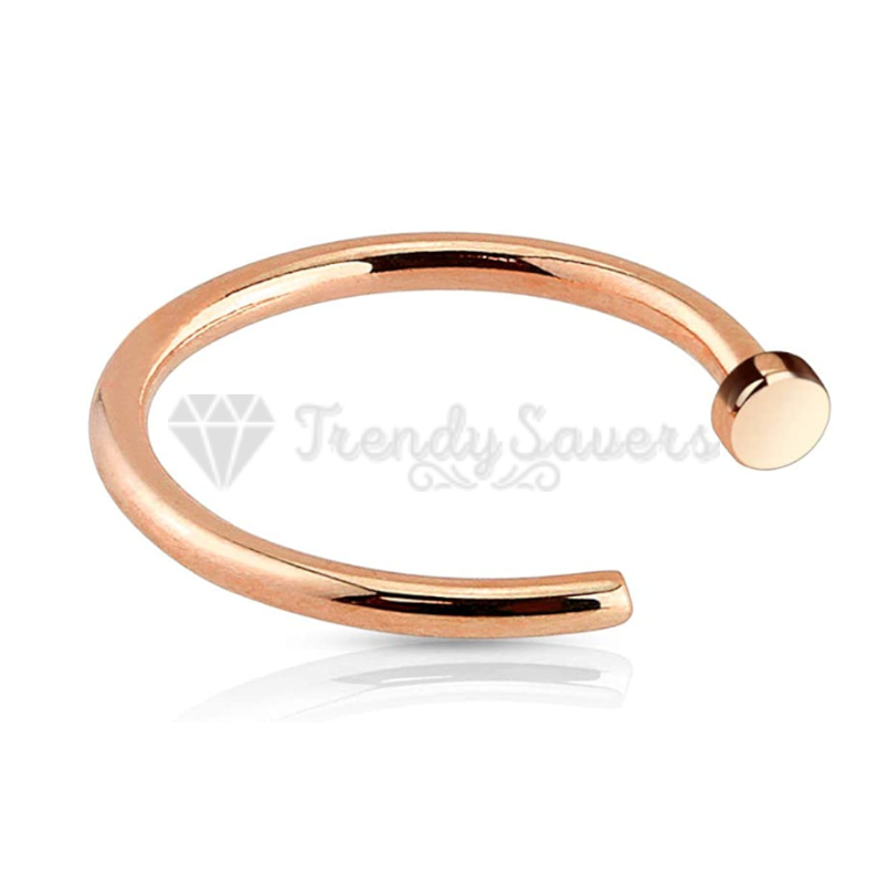 6MM Rose Gold Nose Lip Hoop Cartilage Tragus Helix Ear Piercing Surgical Steel