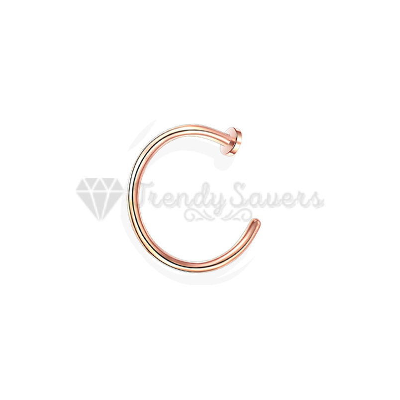 6MM Rose Gold Nose Lip Hoop Cartilage Tragus Helix Ear Piercing Surgical Steel