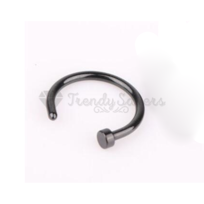 6MM Small Body Piercing Black Clip On Bone End Nose Ring Hoop Lip Ear Stud 1pc