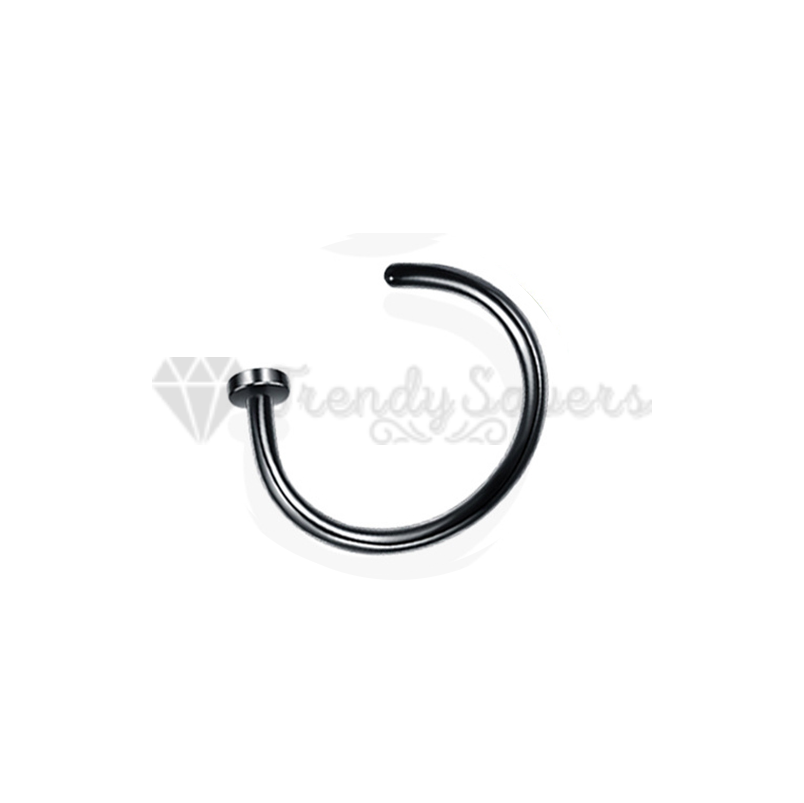 6MM Small Body Piercing Black Clip On Bone End Nose Ring Hoop Lip Ear Stud 1pc