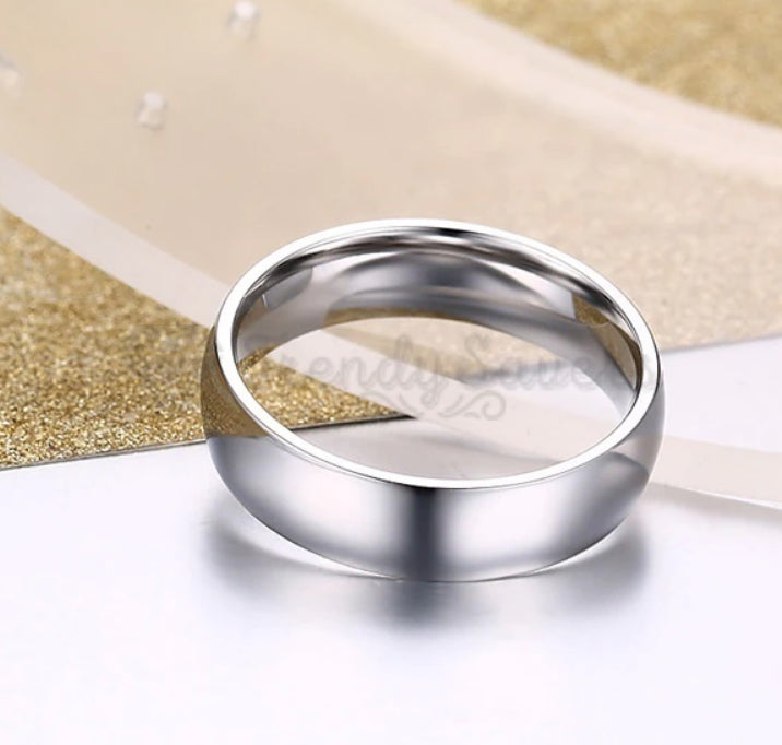 Plain Fashion Rings Stainless Steel Wedding Engagement Band Size 13 (23mm) Z+1