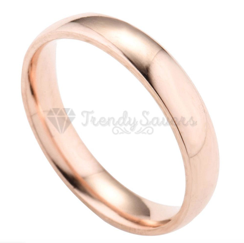 Men Women Rose Gold Plated Plain Wedding Engagement Ring Band Size 12 (22mm) Z