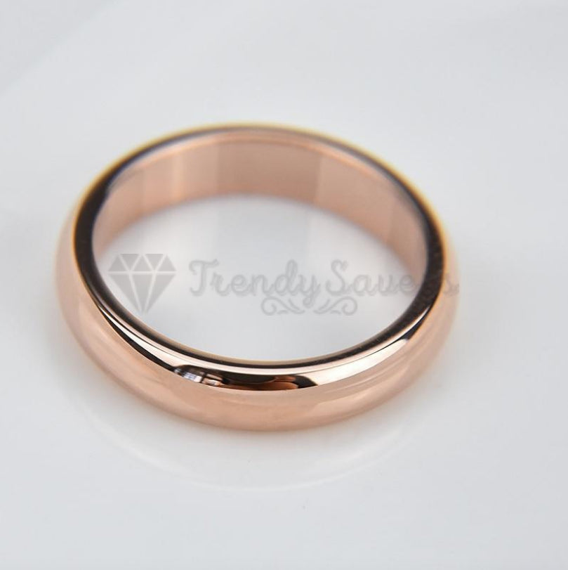 Men Women Rose Gold Plated Plain Wedding Engagement Ring Band Size 12 (22mm) Z