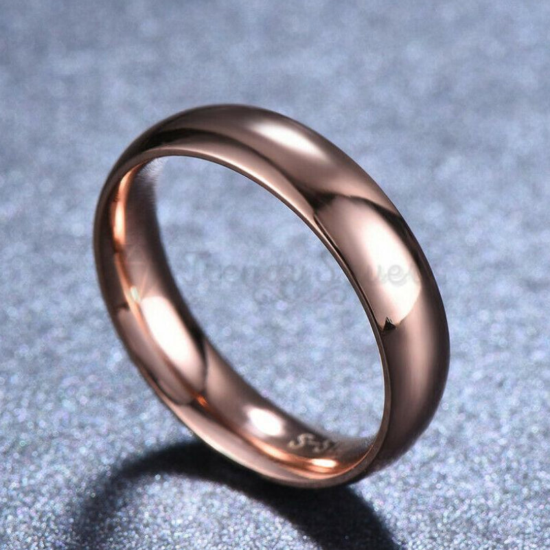 Men Women Rose Gold Plated Plain Wedding Engagement Ring Band Size 12 (22mm) Z