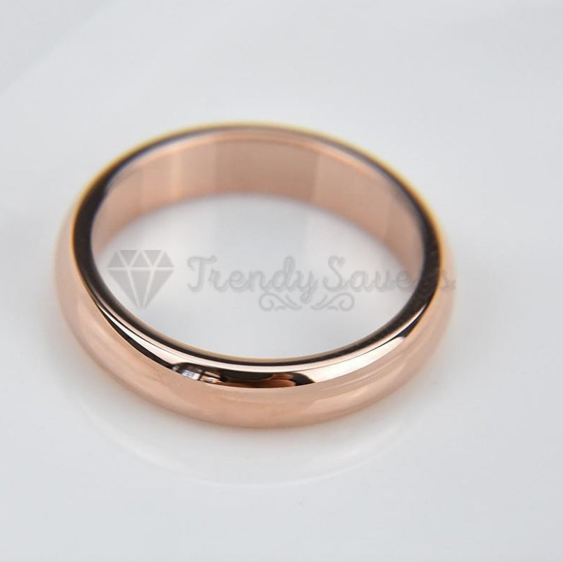 Men Women Rose Gold Plated Plain Wedding Engagement Ring Band Size 12 (22mm) Z