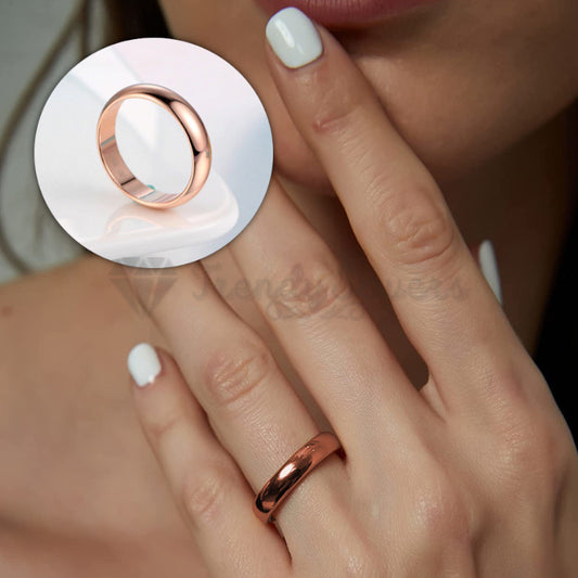 Classic Rose Gold Round Dome Wedding Engagement Ring Band Fit Size 13 (23mm) Z+1